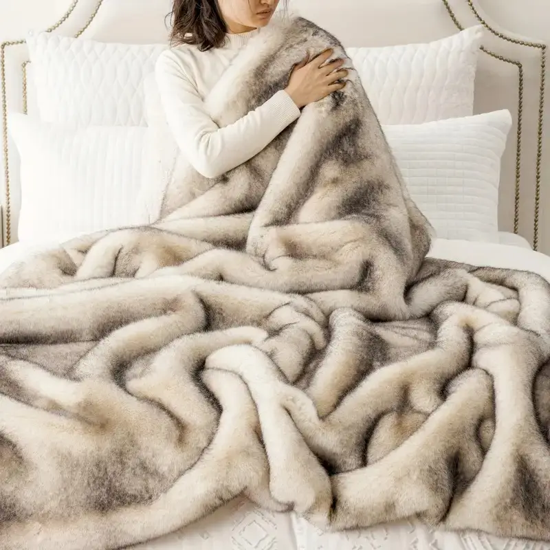 82bdb50b-b7bd-4403- Fur Throw Blanket - Image 1