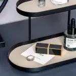 Metal Rack with Faux Leather