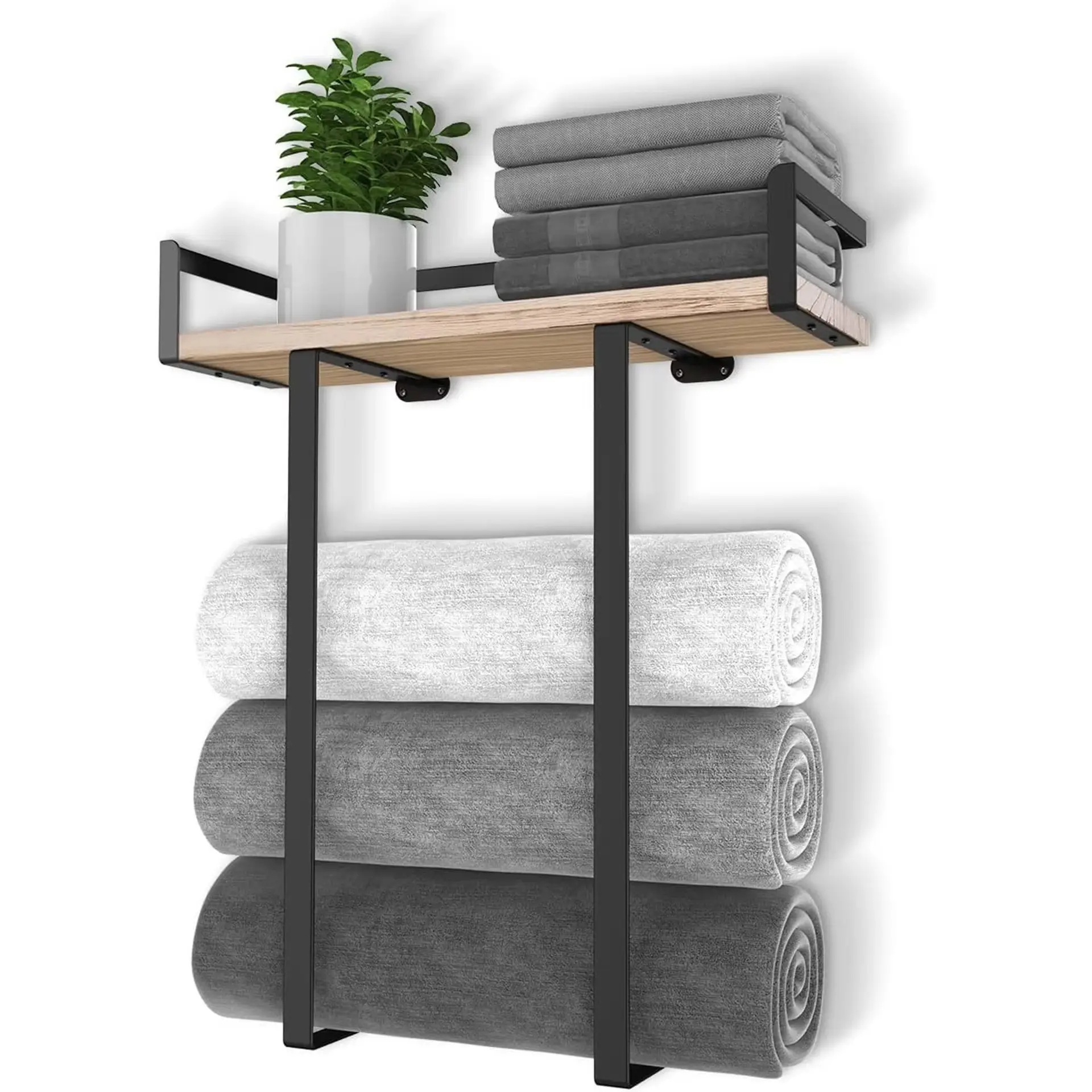 H139abfbf9a7 Mounted Bath Towel Rack - Image 1