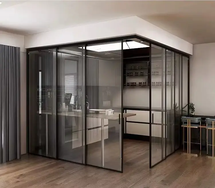 Hb9e9c67913234852a66c3b21a8c0935eR Insulated Frameless Sliding Door - Image 1